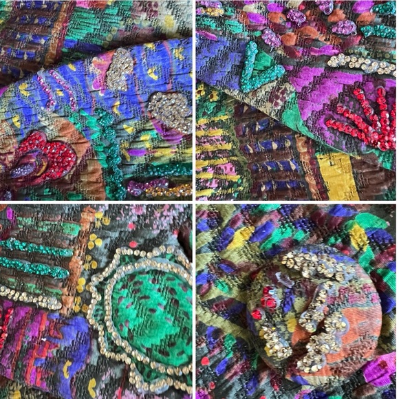Haute Couture Écaille Paris multicoloured  embellished wool & silk brocade - Picture 15 of 16